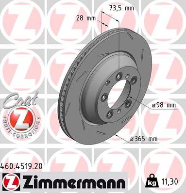 Zimmermann 460.4519.20 - Bremžu diski ps1.lv