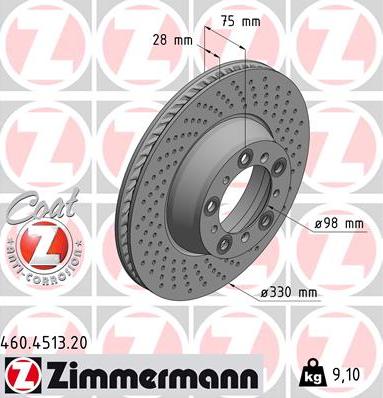 Zimmermann 460.4513.20 - Bremžu diski ps1.lv