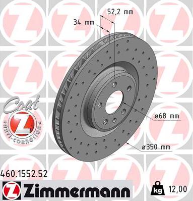 Zimmermann 460.1553.52 - Bremžu diski ps1.lv