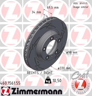 Zimmermann 460.1561.55 - Bremžu diski ps1.lv