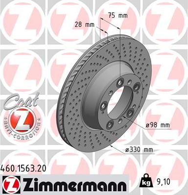 Zimmermann 460.1563.20 - Bremžu diski ps1.lv