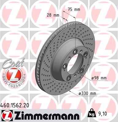 Zimmermann 460.1562.20 - Bremžu diski ps1.lv