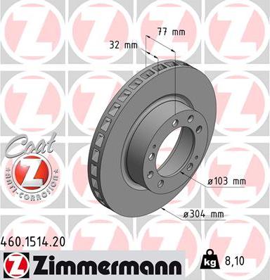 Zimmermann 460.1514.20 - Bremžu diski ps1.lv