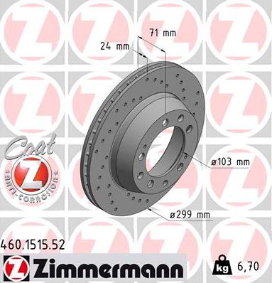 Zimmermann 460.1515.52 - Bremžu diski ps1.lv