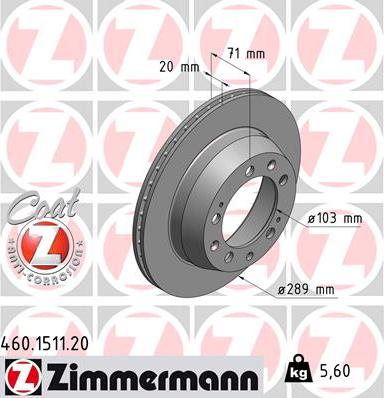 Zimmermann 460.1511.20 - Bremžu diski ps1.lv