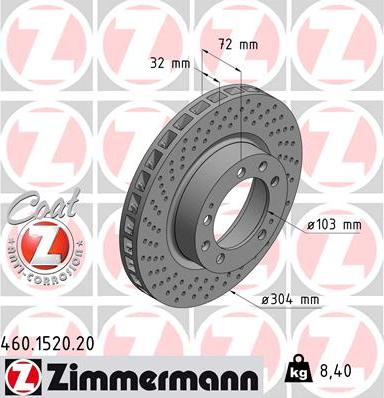 Zimmermann 460.1520.20 - Bremžu diski ps1.lv