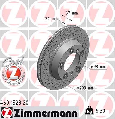 Zimmermann 460.1528.20 - Bremžu diski ps1.lv