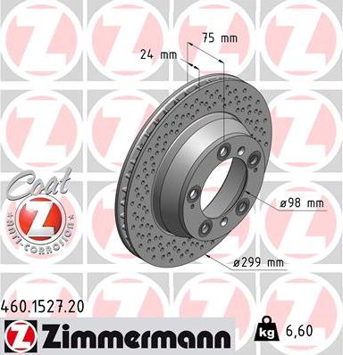 Zimmermann 460.1527.20 - Bremžu diski ps1.lv