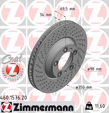 Zimmermann 460.1577.20 - Bremžu diski ps1.lv