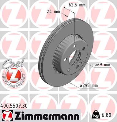 Zimmermann 400.5507.30 - Bremžu diski ps1.lv