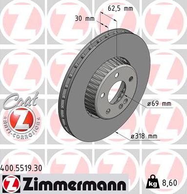 Zimmermann 400.5519.30 - Bremžu diski ps1.lv