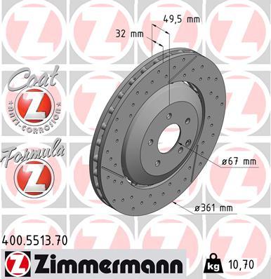 Zimmermann 400.5513.70 - Bremžu diski ps1.lv