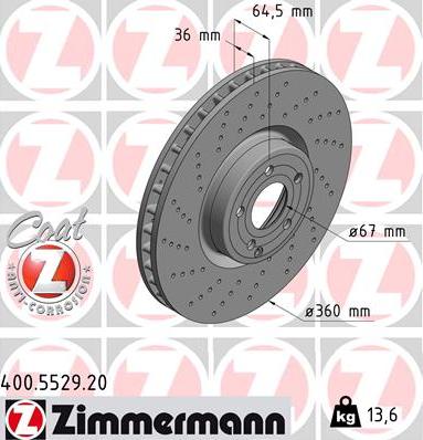 Zimmermann 400.5529.20 - Bremžu diski ps1.lv