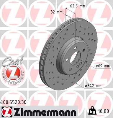 Zimmermann 400.5520.30 - Bremžu diski ps1.lv