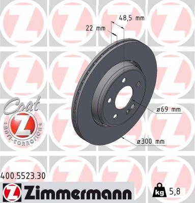 Zimmermann 400.5523.30 - Bremžu diski ps1.lv