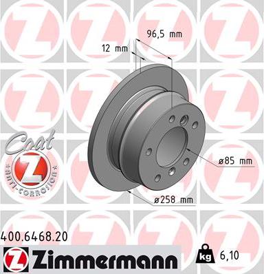 Zimmermann 400.6468.20 - Bremžu diski ps1.lv