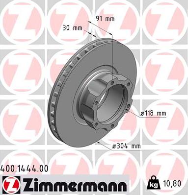 Zimmermann 400.1444.00 - Bremžu diski ps1.lv