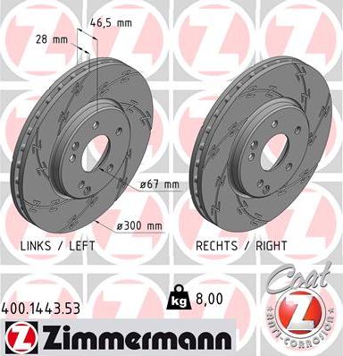 Zimmermann 400.1443.53 - Bremžu diski ps1.lv