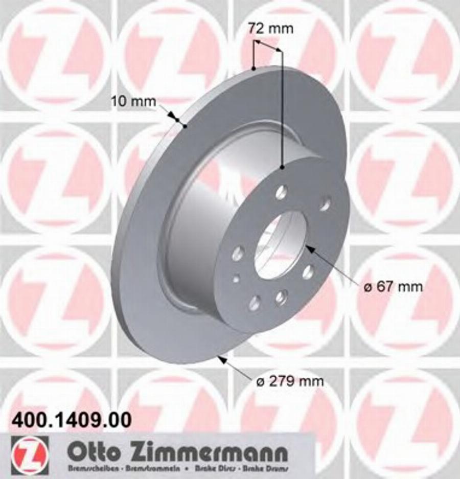 Zimmermann 400 1409 00 - Bremžu diski ps1.lv