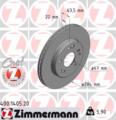 Zimmermann 400.1405.20 - Bremžu diski ps1.lv