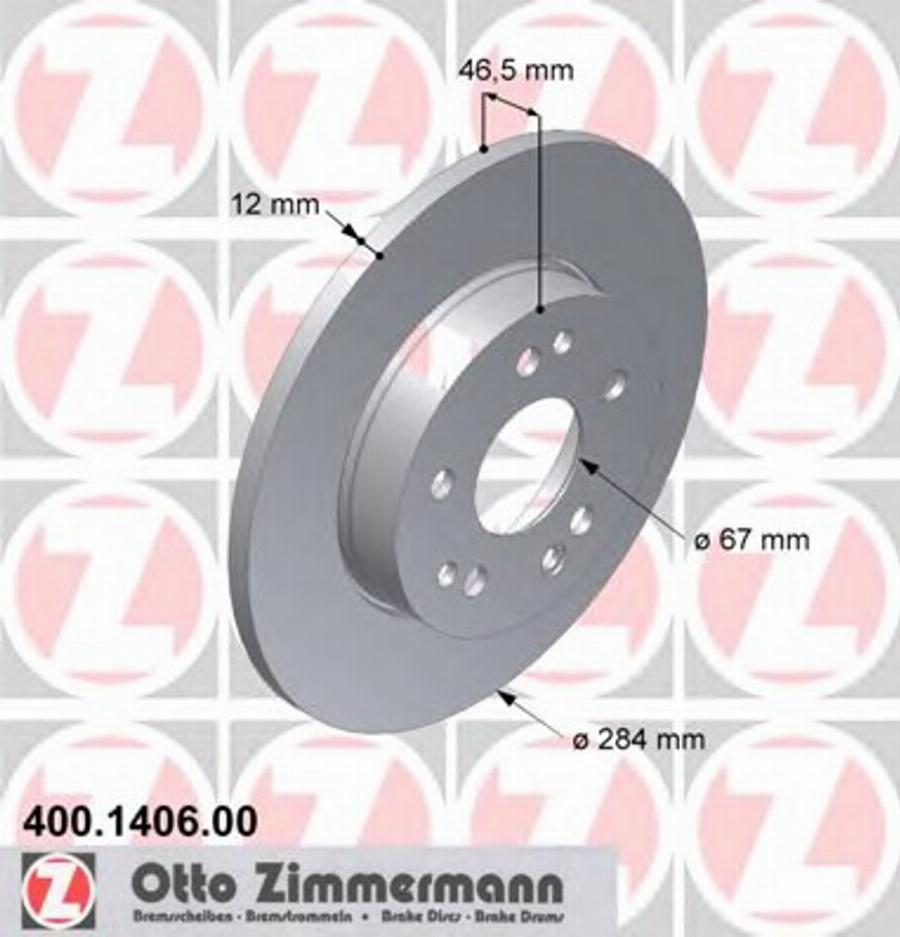 Zimmermann 400 1406 00 - Bremžu diski ps1.lv