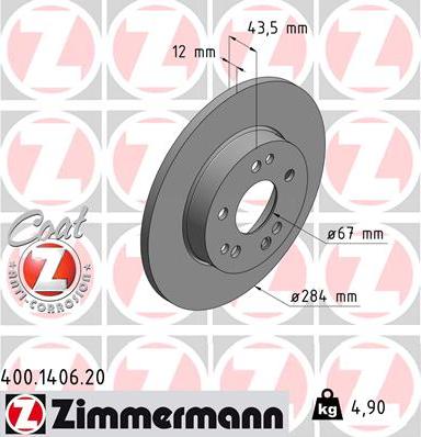 Zimmermann 400.1406.20 - Bremžu diski ps1.lv