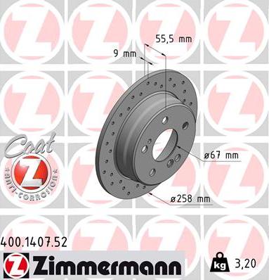 Zimmermann 400.1407.52 - Bremžu diski ps1.lv