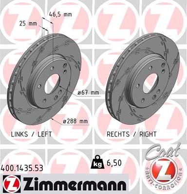 Zimmermann 400.1435.53 - Bremžu diski ps1.lv