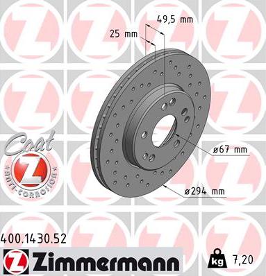 Zimmermann 400.1430.52 - Bremžu diski ps1.lv