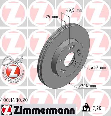 Zimmermann 400.1430.20 - Bremžu diski ps1.lv