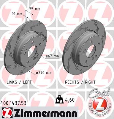 Zimmermann 400.1437.53 - Bremžu diski ps1.lv