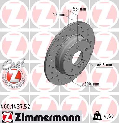 Zimmermann 400.1437.52 - Bremžu diski ps1.lv