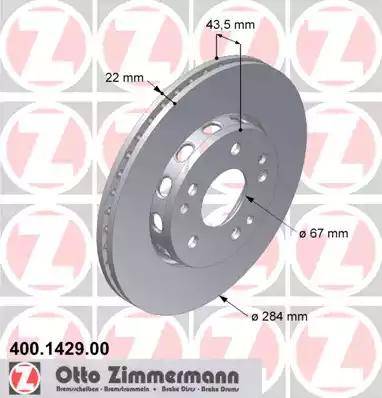 Zimmermann 400.1429.00 - Bremžu diski ps1.lv