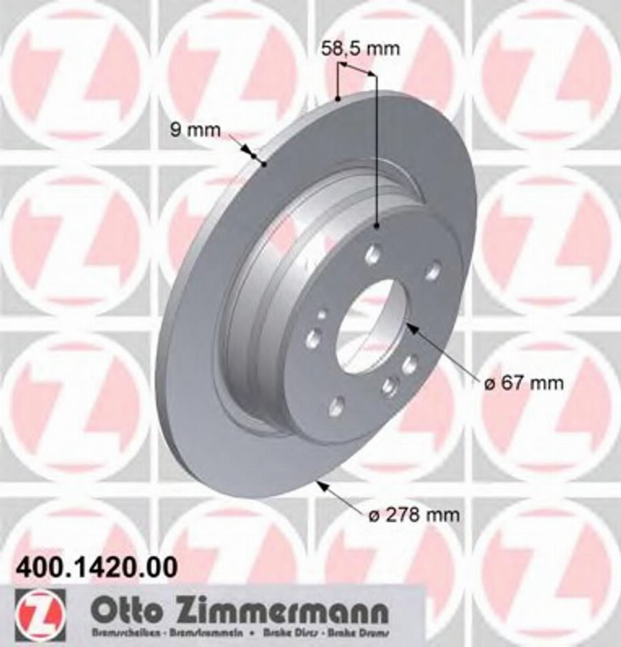 Zimmermann 400 1420 00 - Bremžu diski ps1.lv