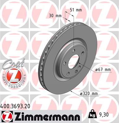 Zimmermann 400.3693.20 - Bremžu diski ps1.lv