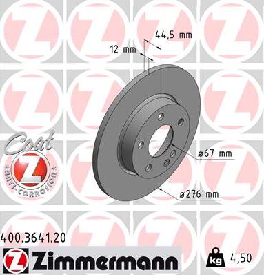 Zimmermann 400.3641.20 - Bremžu diski ps1.lv