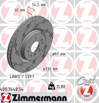 Zimmermann 400.3648.54 - Bremžu diski ps1.lv