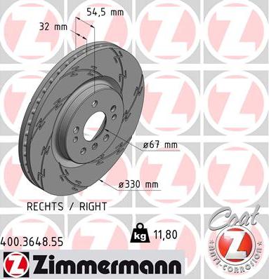 Zimmermann 400.3648.55 - Bremžu diski ps1.lv