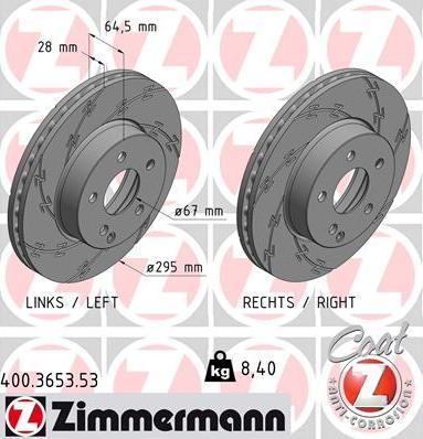 Zimmermann 400.3653.53 - Bremžu diski ps1.lv