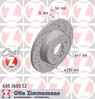 Zimmermann 400.3600.52 - Bremžu diski ps1.lv