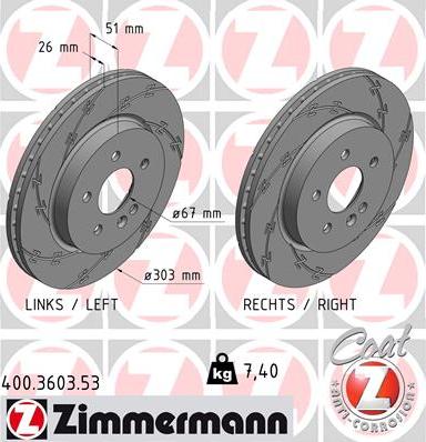 Zimmermann 400.3603.53 - Bremžu diski ps1.lv