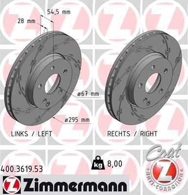 Zimmermann 400.3619.53 - Bremžu diski ps1.lv