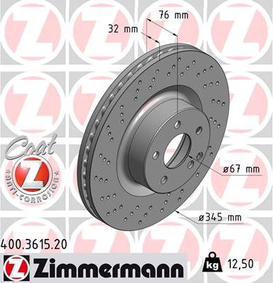 Zimmermann 400.3615.20 - Bremžu diski ps1.lv