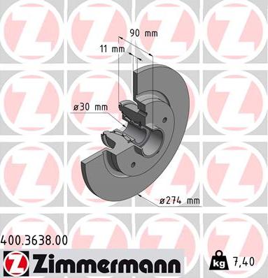 Zimmermann 400.3638.00 - Bremžu diski ps1.lv