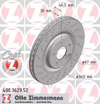 Zimmermann 400.3629.52 - Bremžu diski ps1.lv