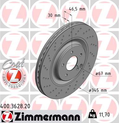 Zimmermann 400.3628.20 - Bremžu diski ps1.lv