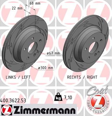 Zimmermann 400.3622.53 - Bremžu diski ps1.lv