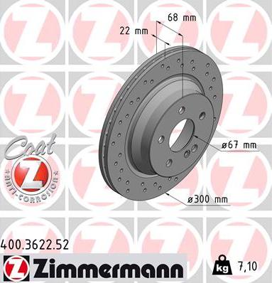 Zimmermann 400.3622.52 - Bremžu diski ps1.lv