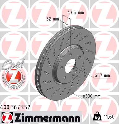 Zimmermann 400.3673.52 - Bremžu diski ps1.lv