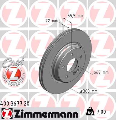 Zimmermann 400.3677.20 - Bremžu diski ps1.lv